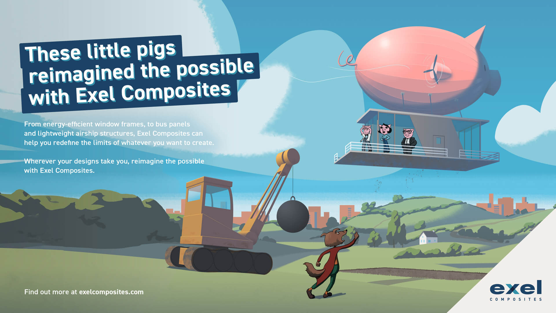 Key Visual: These little pigs reimagined the possible with Exel Composites